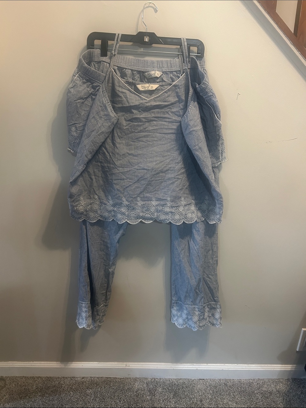 Soft Blue Lace-Trim Camisole & Pant Sleep  and shorts Set